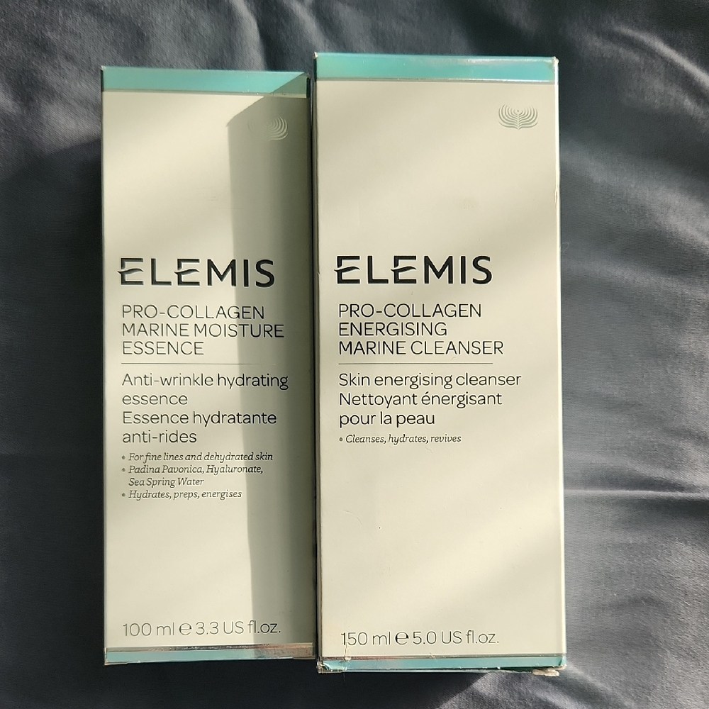 ELEMIS Pro-Collagen Marine Essence and Cleanser New In Boxes